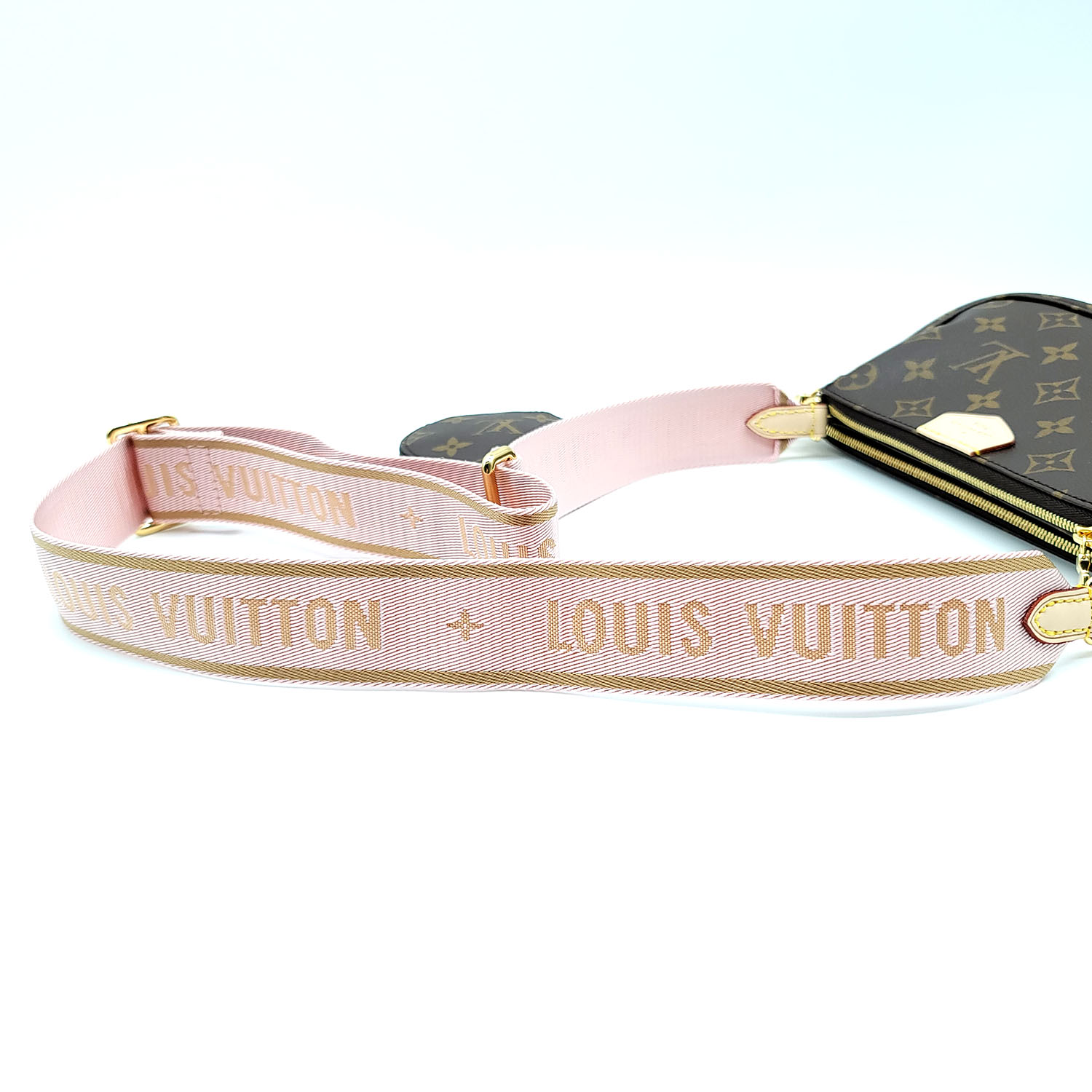 Louis Vuitton Multi Pochette Monogram Bag Pink Strap Dec21 - THE PURSE  AFFAIR