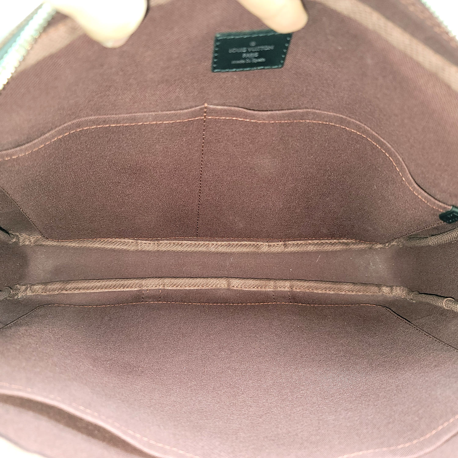 Louis Vuitton LV porte document voyage macassar Brown Leather ref.510437 -  Joli Closet