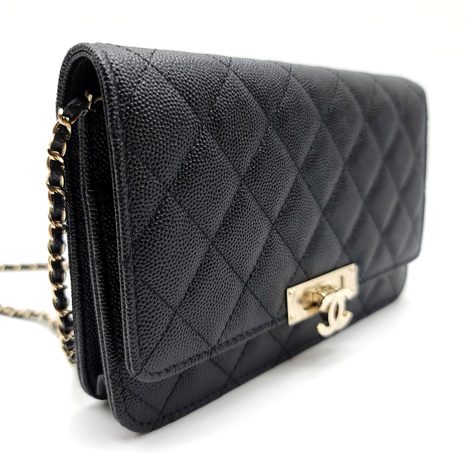 Chanel Black Quilted Caviar Golden Class Wallet On Chain Gold Hardware,  2019 Available For Immediate Sale At Sotheby's