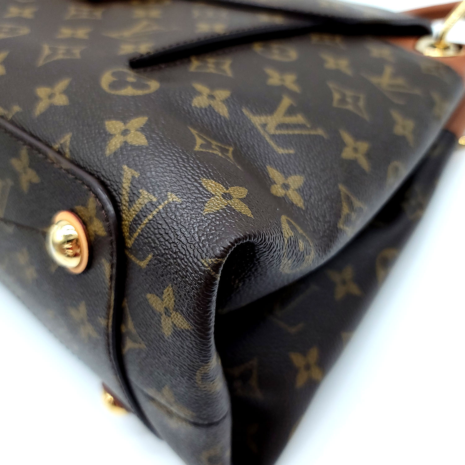 Pre Loved Louis Vuitton Camel Olympe Monogram Canvas Leather Hand Shou –  Bluefly