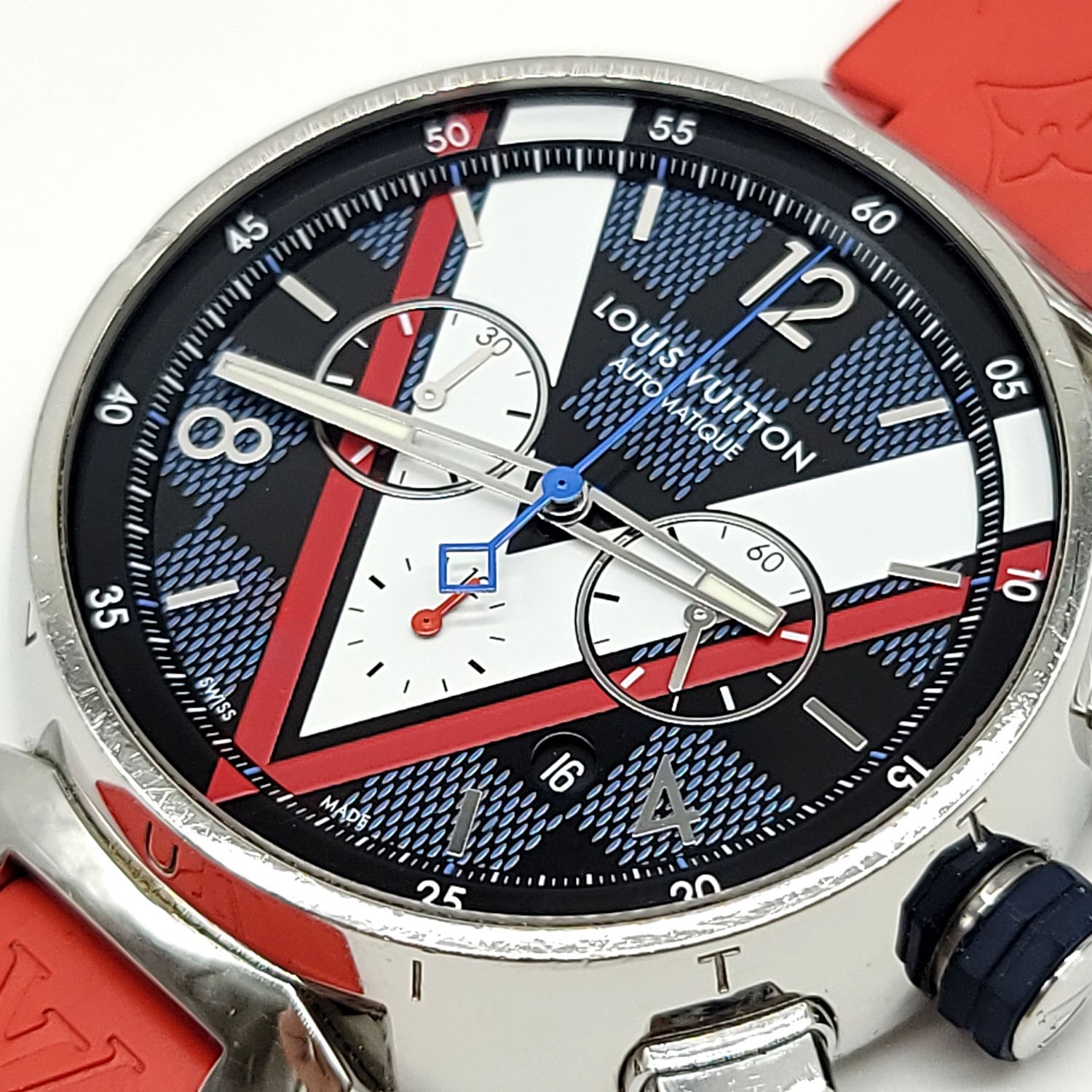 Louis Vuitton Tambour Damier Cobalt 46 Automatic Chronograph Watch