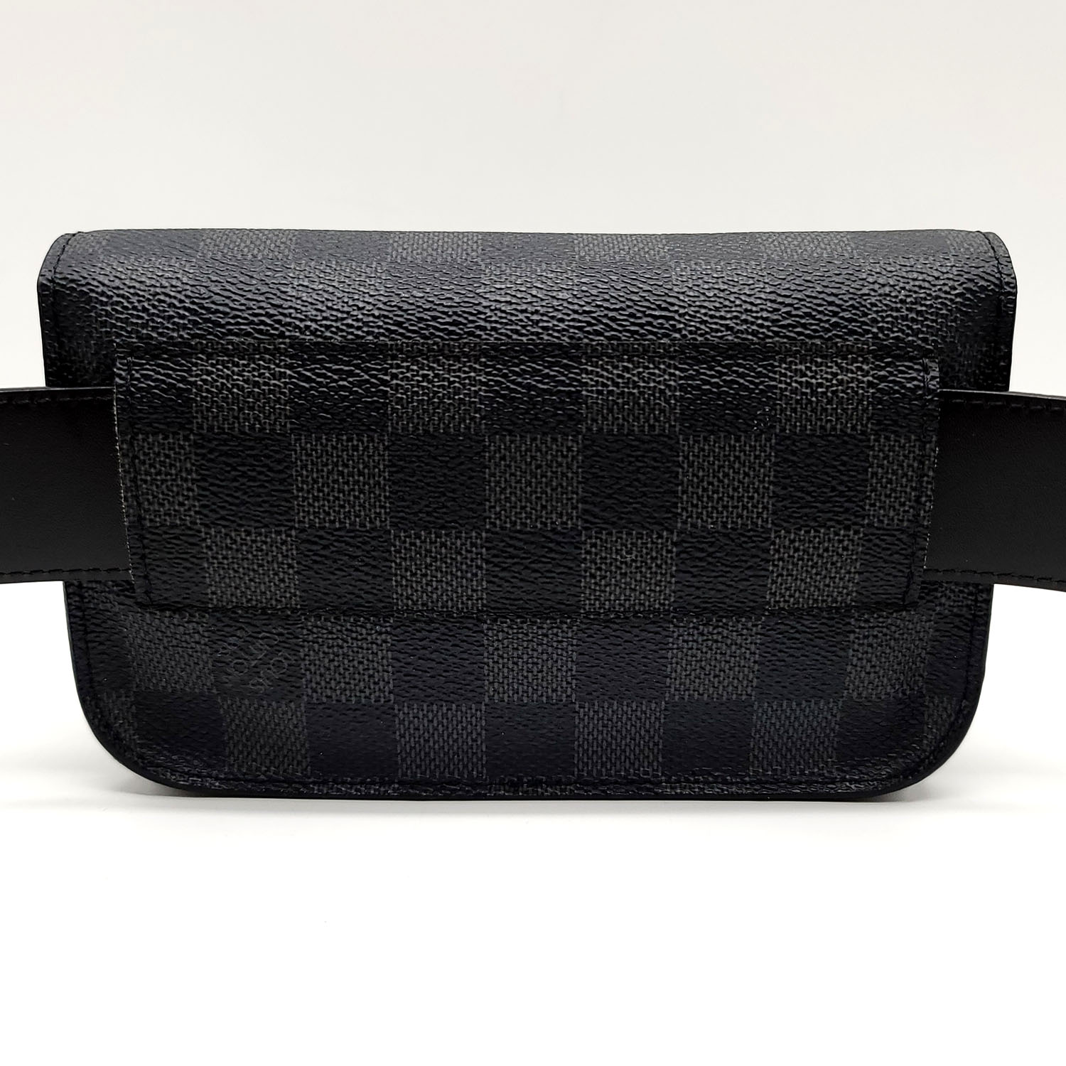 Louis Vuitton N60255 Alpha Triple Pouch Bag Second Damier Graphite Leather  Black