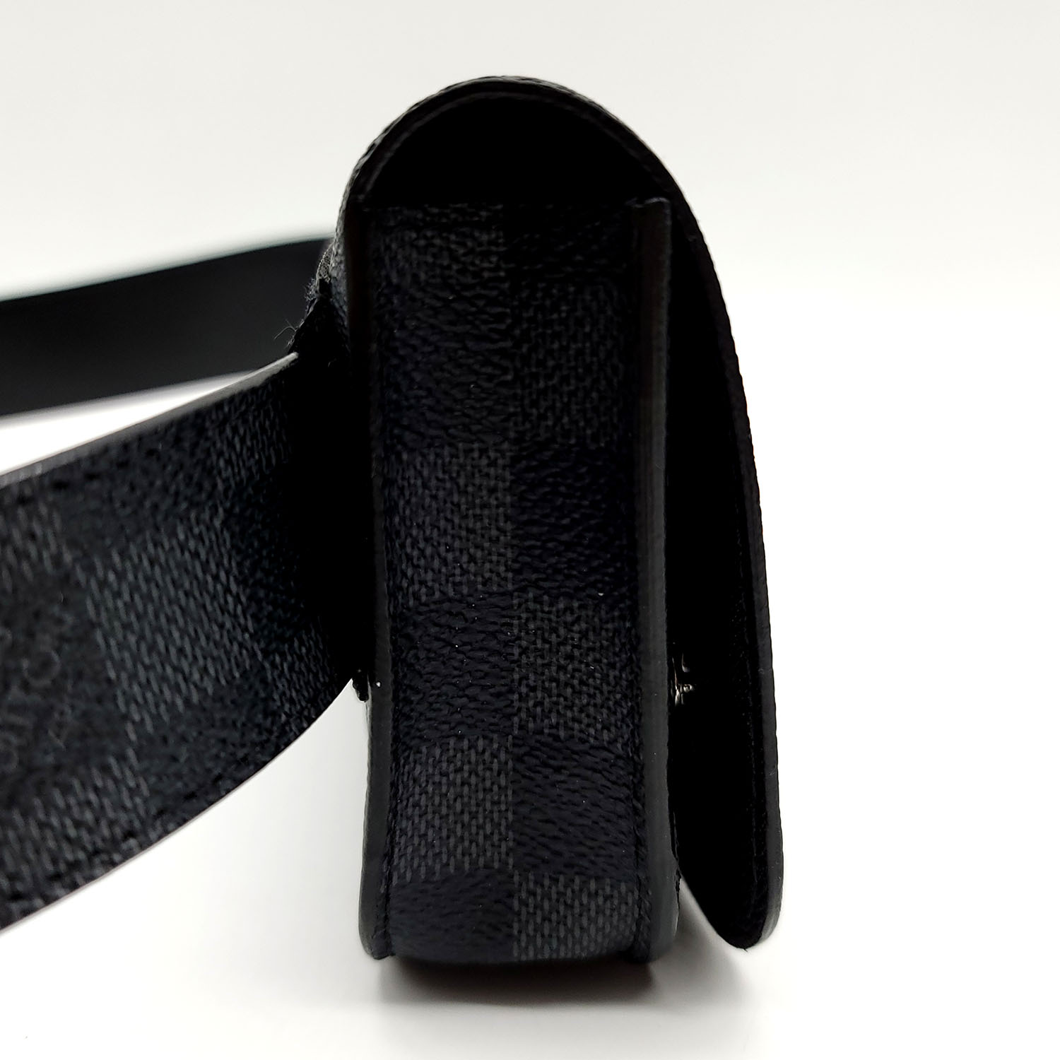 Louis Vuitton Black, Pattern Print Damier Graphite Belt XL