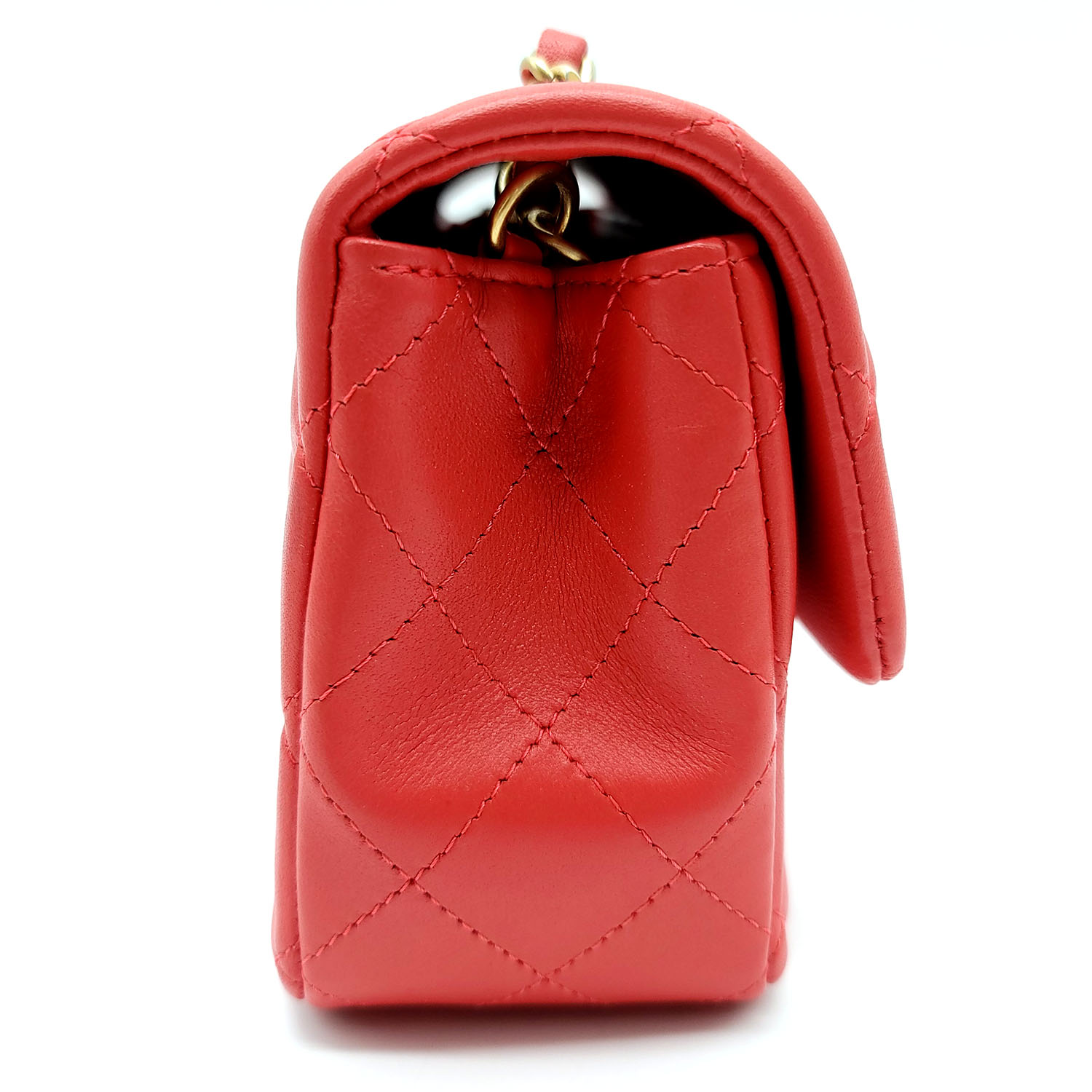 Chanel Mini Square Classic Flap Bag Red Lambskin – Dr. Runway
