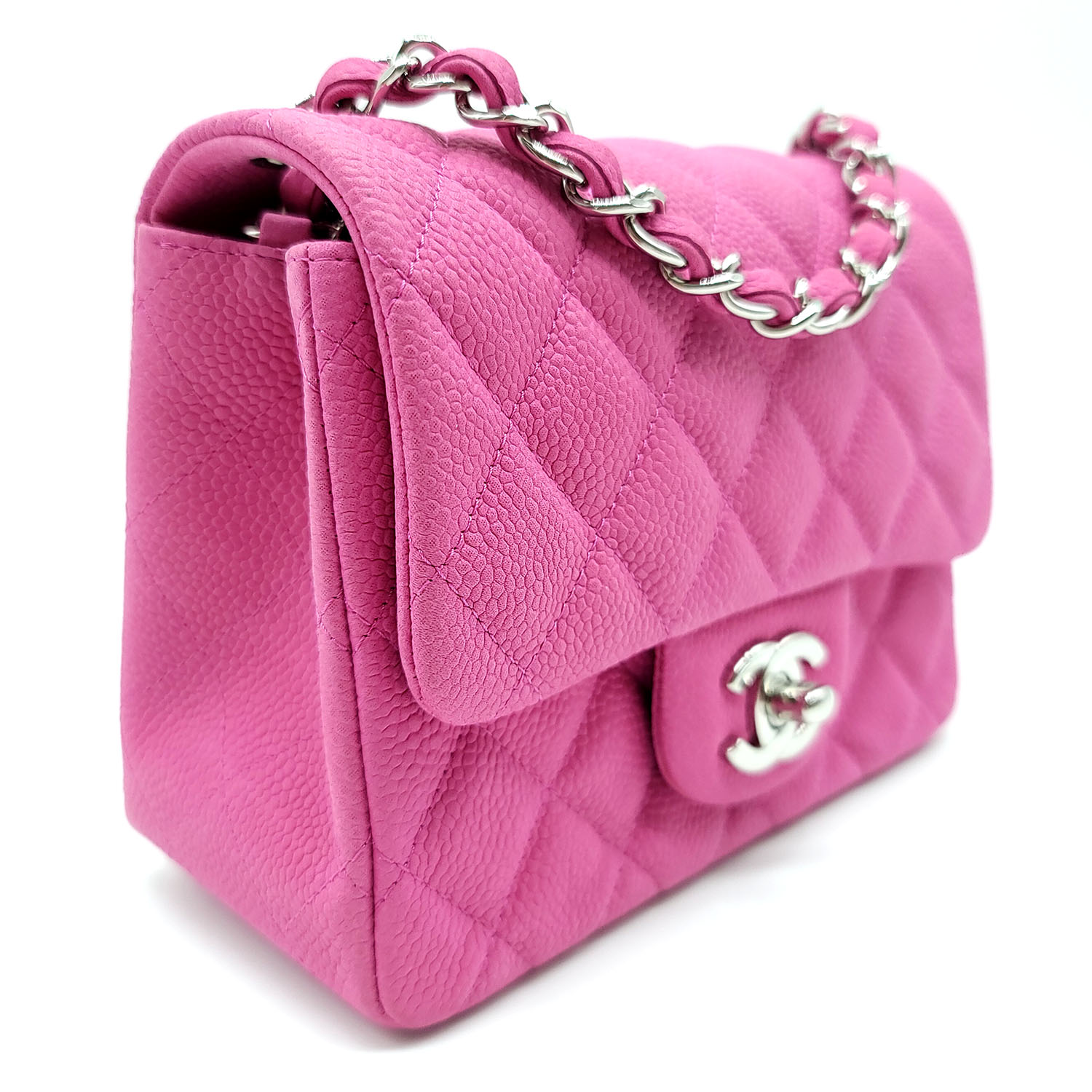 Chanel Mini Square Classic Flap Bag Pink