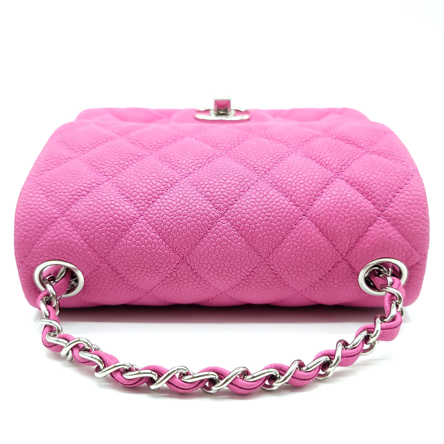 CHANEL * Classic Flap Mini Square Chain Shoulder Bag Pink Caviar 58123