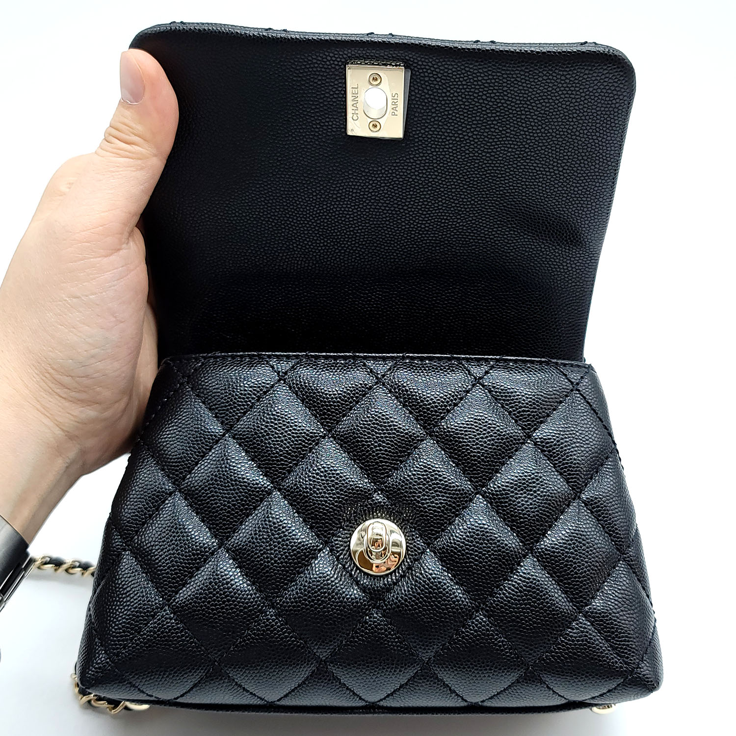 Chanel Python Mini Coco Handle Flap Bag - Black Handle Bags, Handbags -  CHA828407
