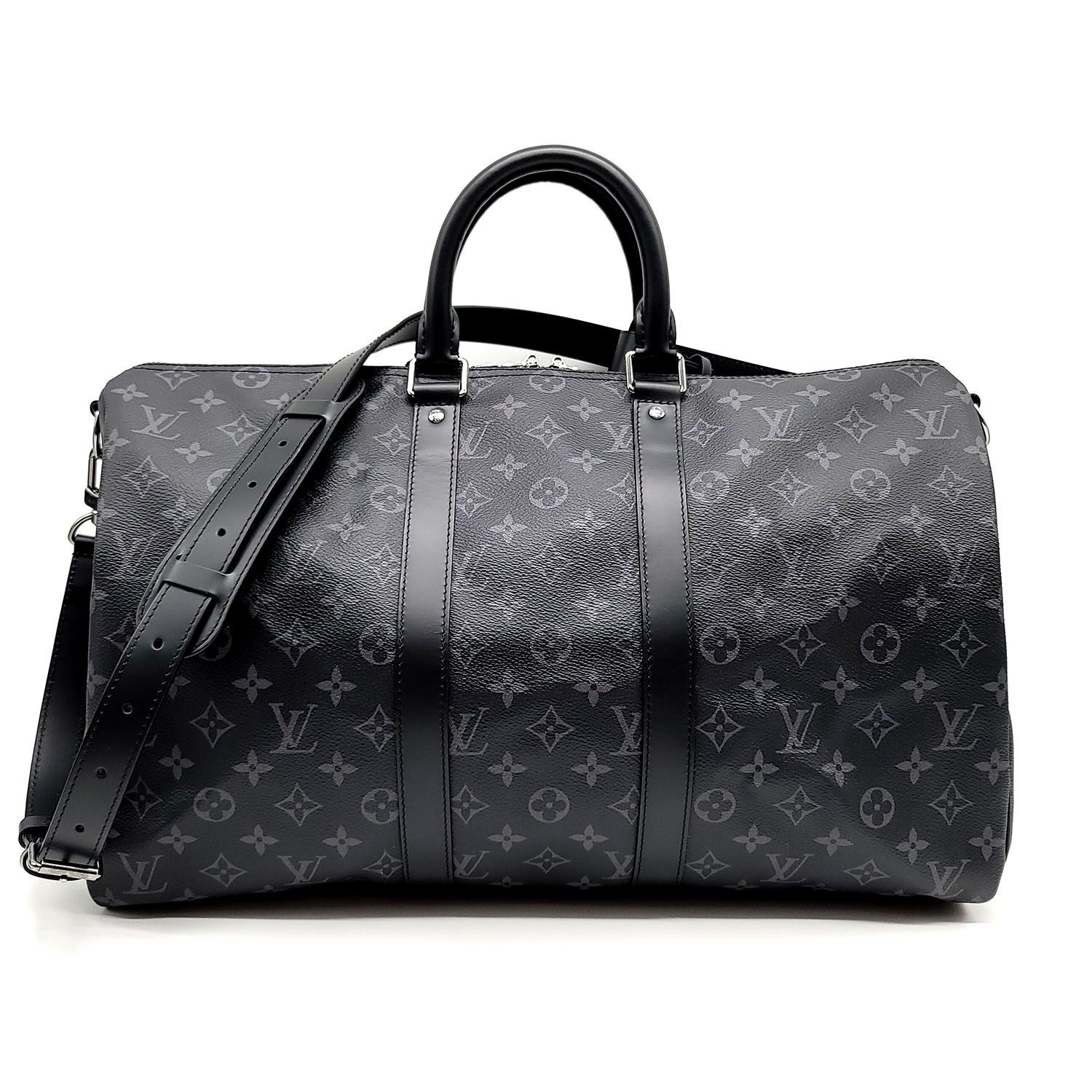 Louis Vuitton Keepall Bandouliere 45 Sunrise Monogram Eclipse  Black/Grey/Multi in Coated Canvas with Silver-tone - GB