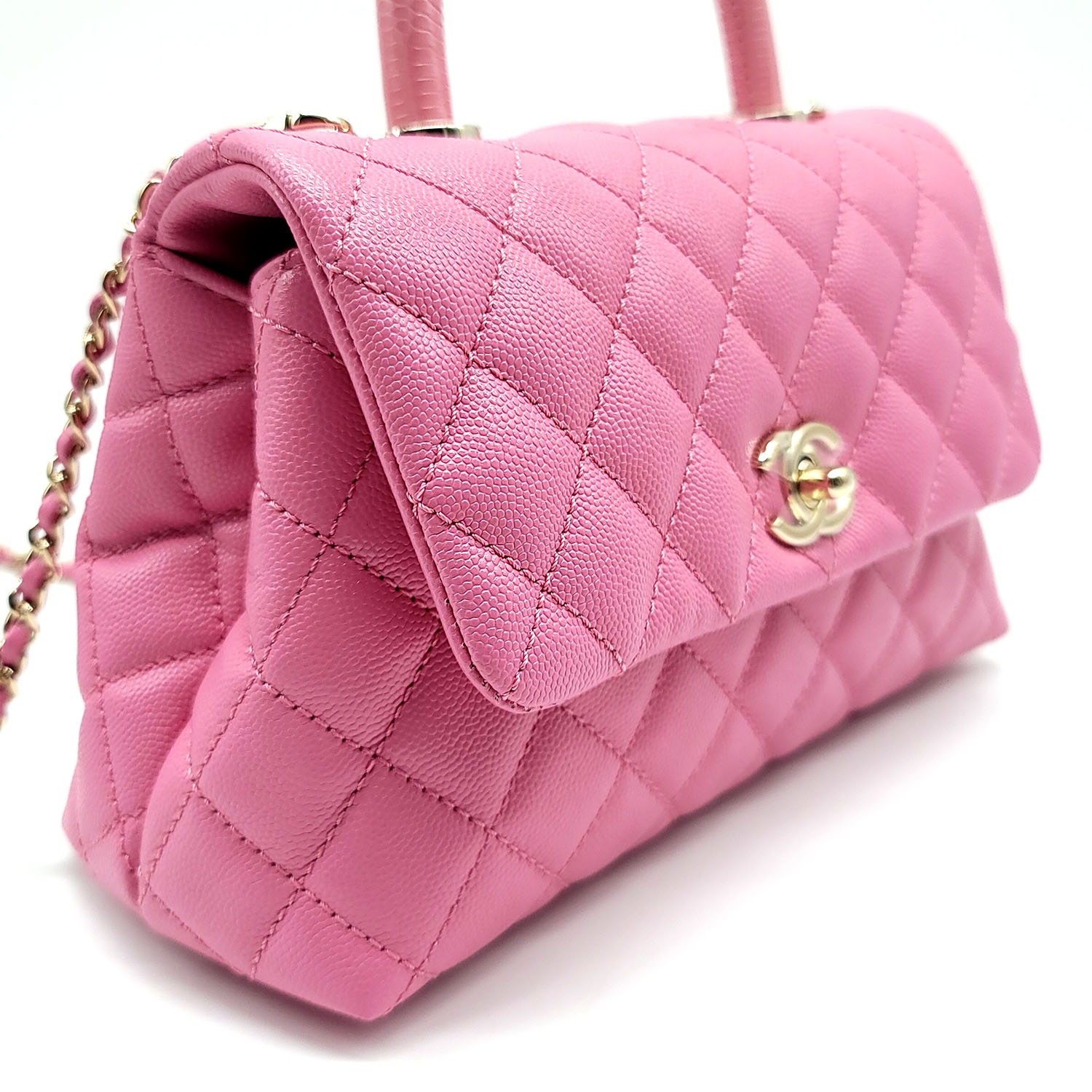 Chanel Small Coco Handle Flap Bag Pink Quilted Caviar – Dr. Runway