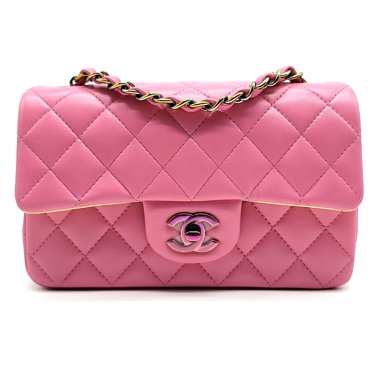Chanel Mini Classic Flap Bag Pink Quilted Lambskin/Rainbow Hardware – Dr.  Runway