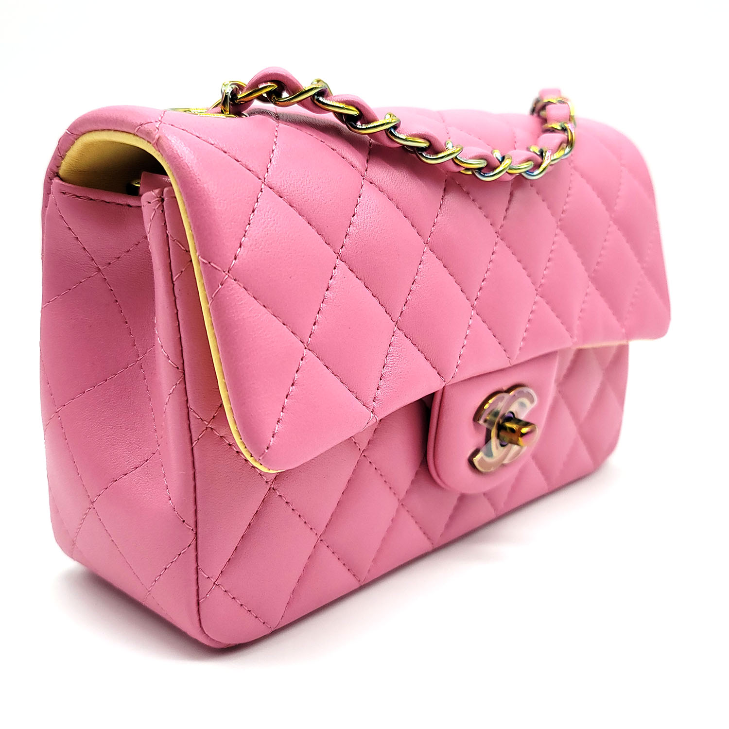 Chanel Mini Classic Flap Bag Pink Quilted Lambskin/Rainbow Hardware – Dr.  Runway