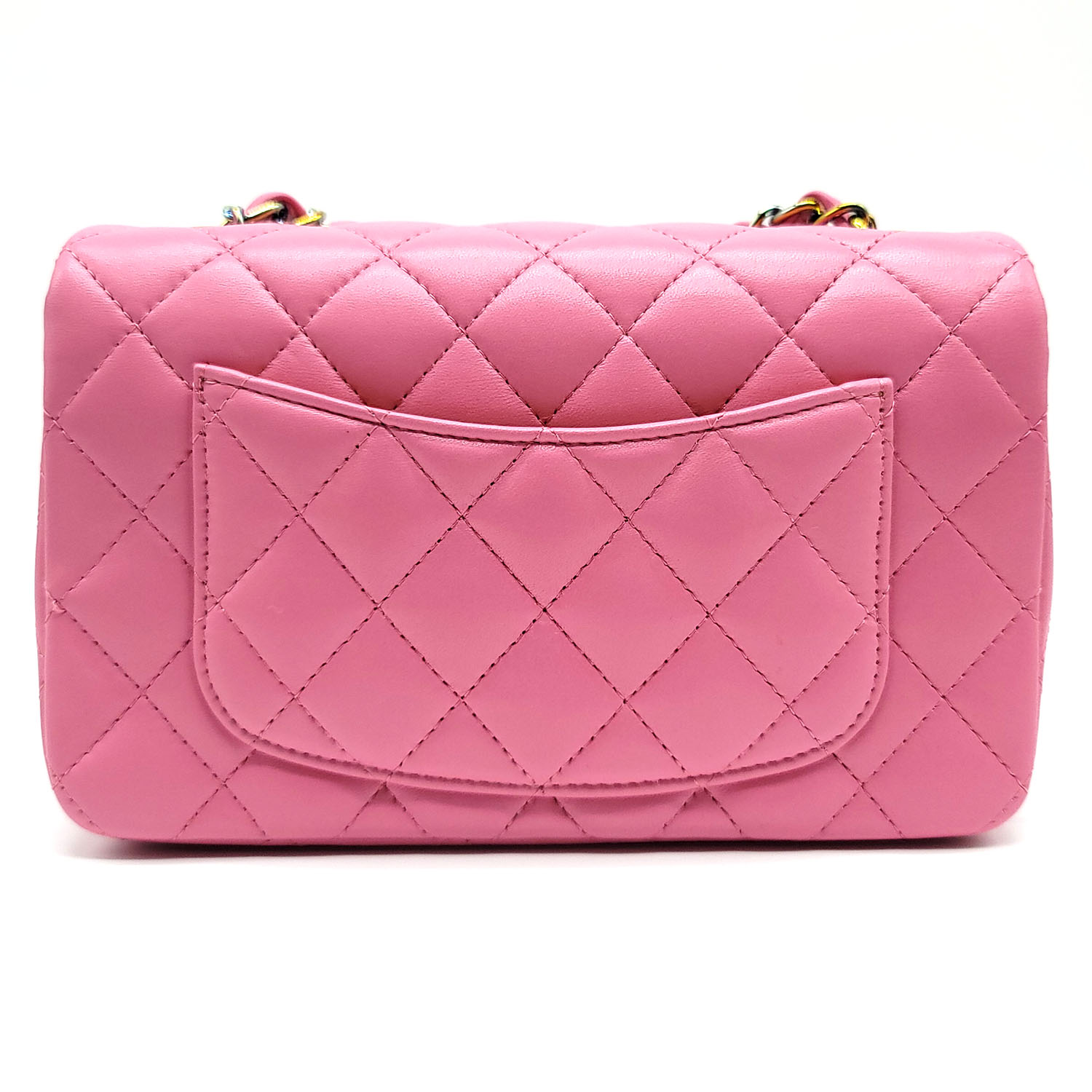 Chanel Mini Classic Flap Bag Pink Quilted Lambskin/Rainbow Hardware ...