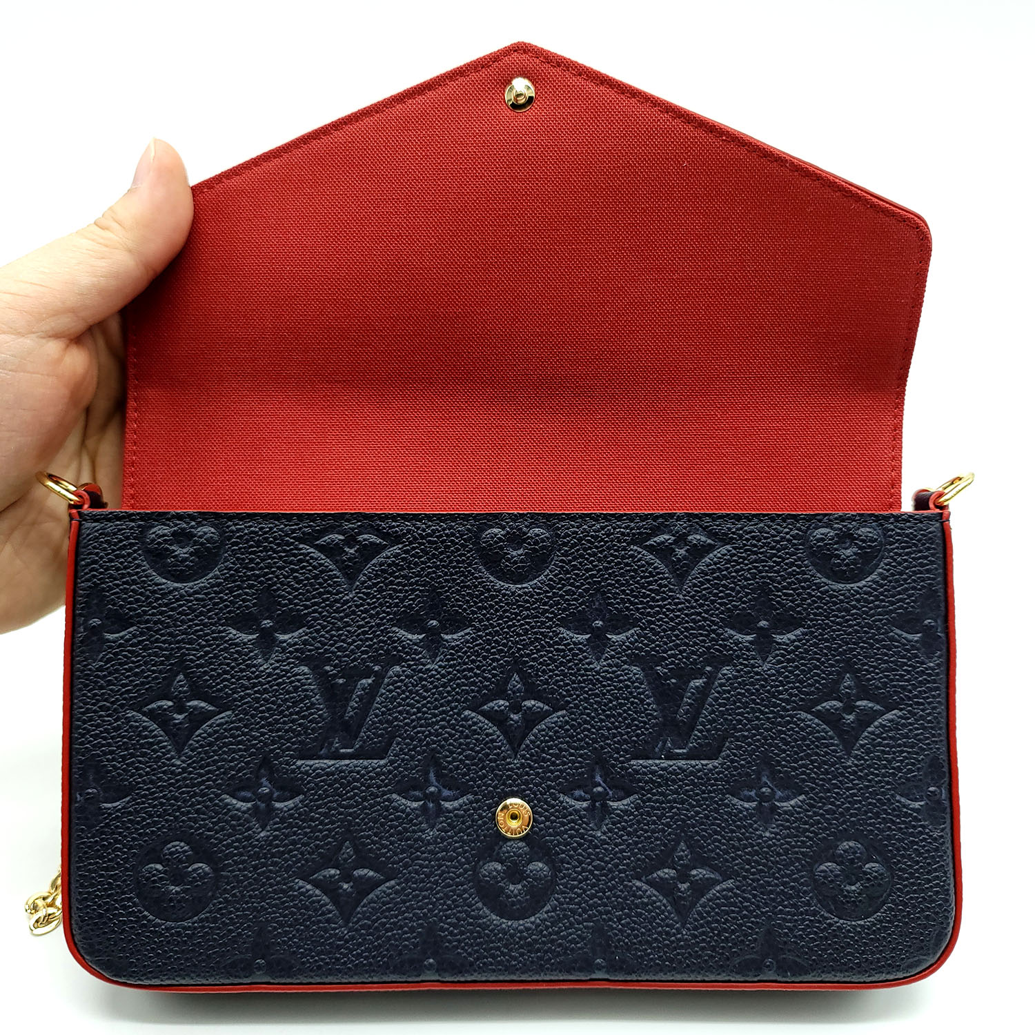 Pochette Felicie Navy/Red – OC Luxury Bags