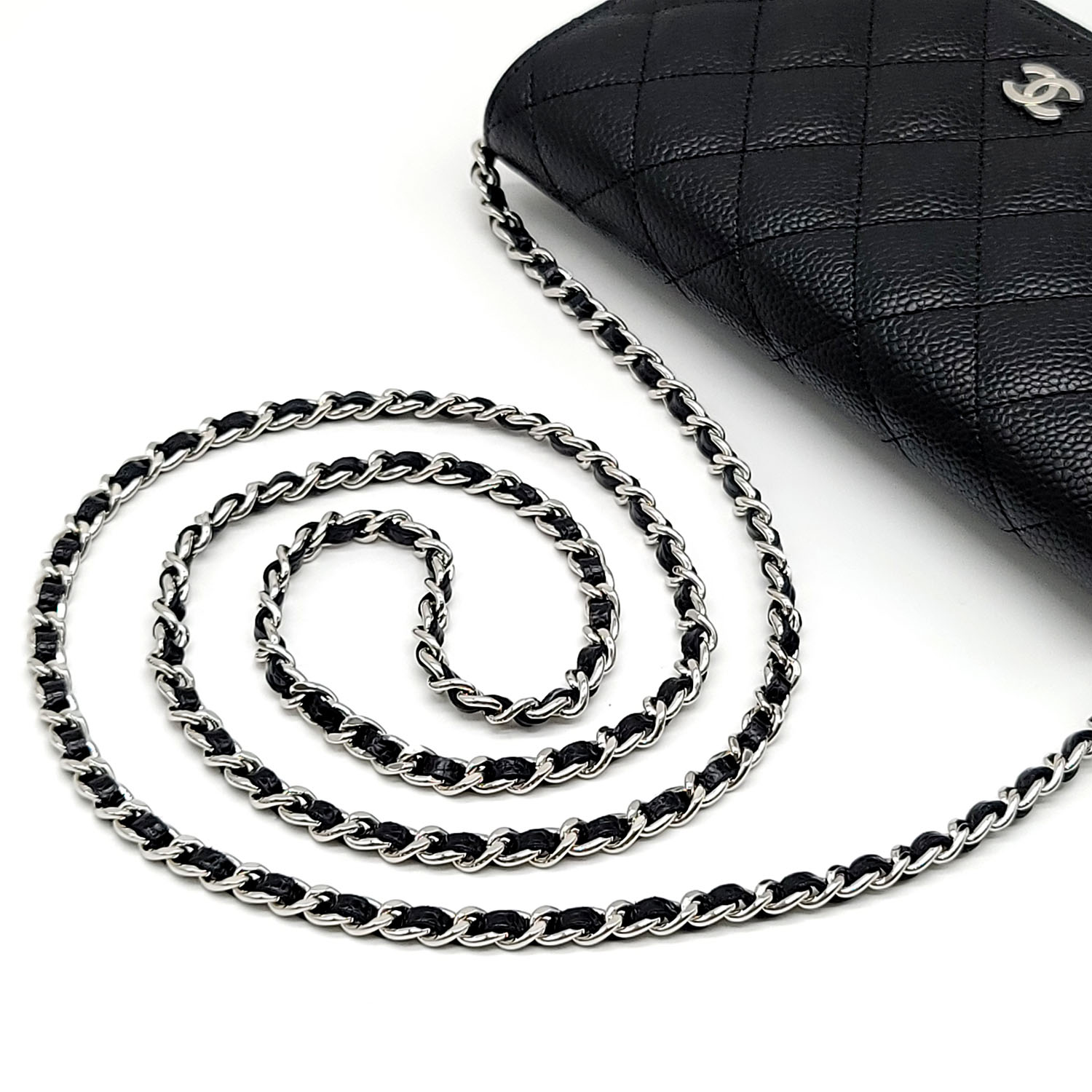 Chanel Classic Wallet On Chain Black Quilted Caviar