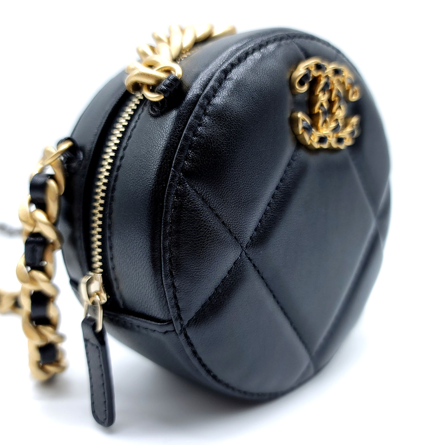 Chanel 19 Clutch With Chain Black Lambskin