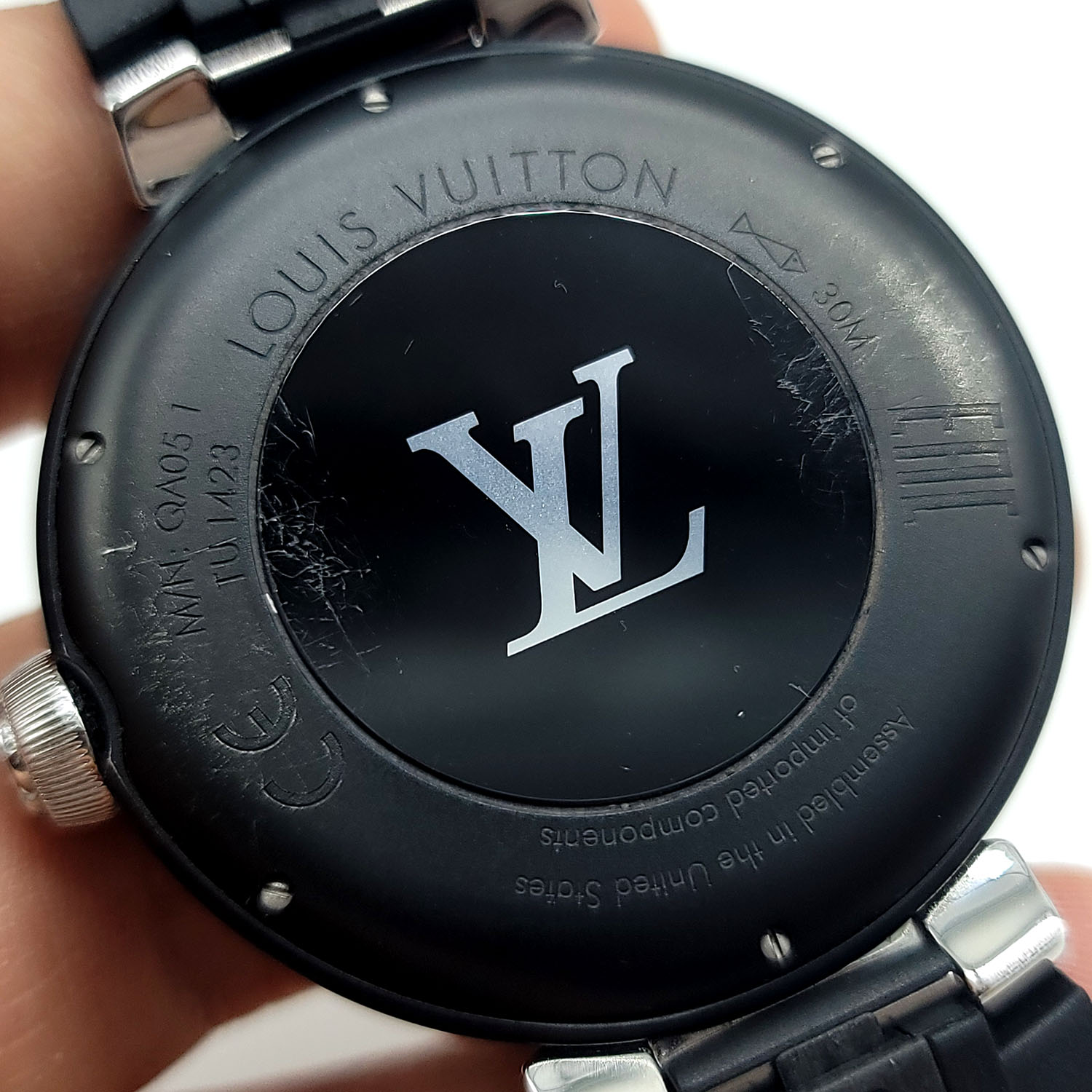 LOUIS VUITTON Stainless Steel Rubber 42mm Connected Tambour Horizon  SmartWatch Black 851394
