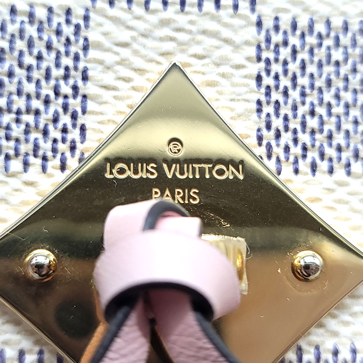 Louis Vuitton Saintonge Eau De Rose Pink Damier Azur Canvas