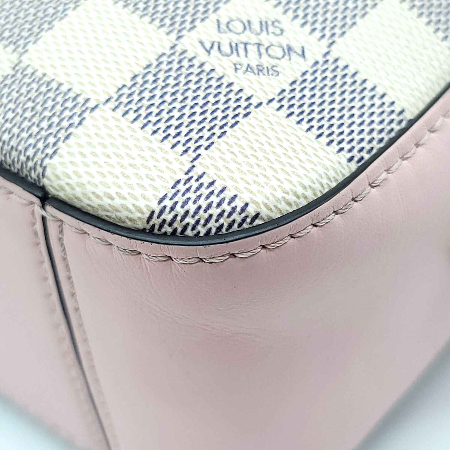 White Louis Vuitton Damier Azur Saintonge Crossbody Bag