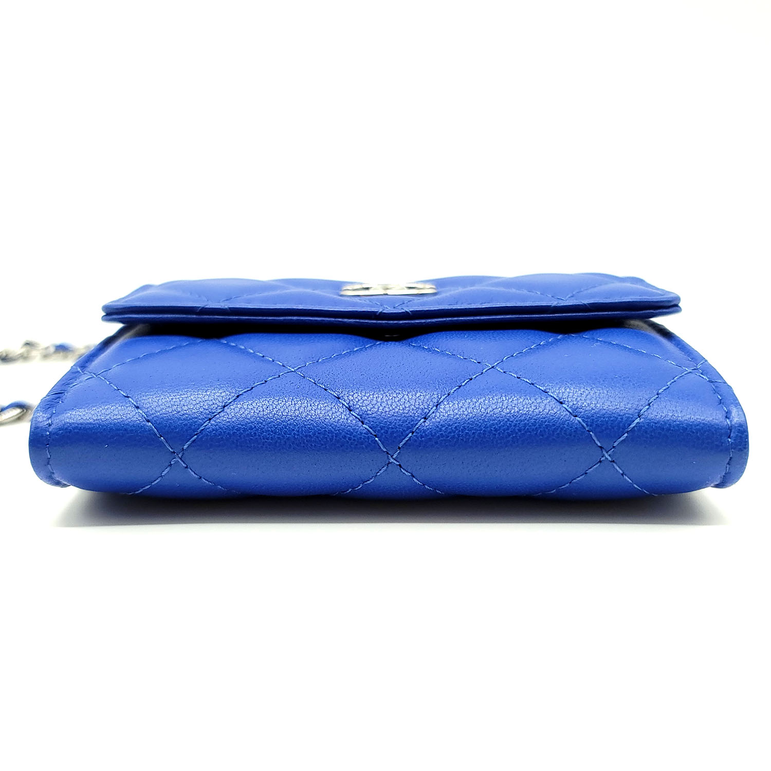 Chanel Clutch With Chain Blue Quilted Lambskin