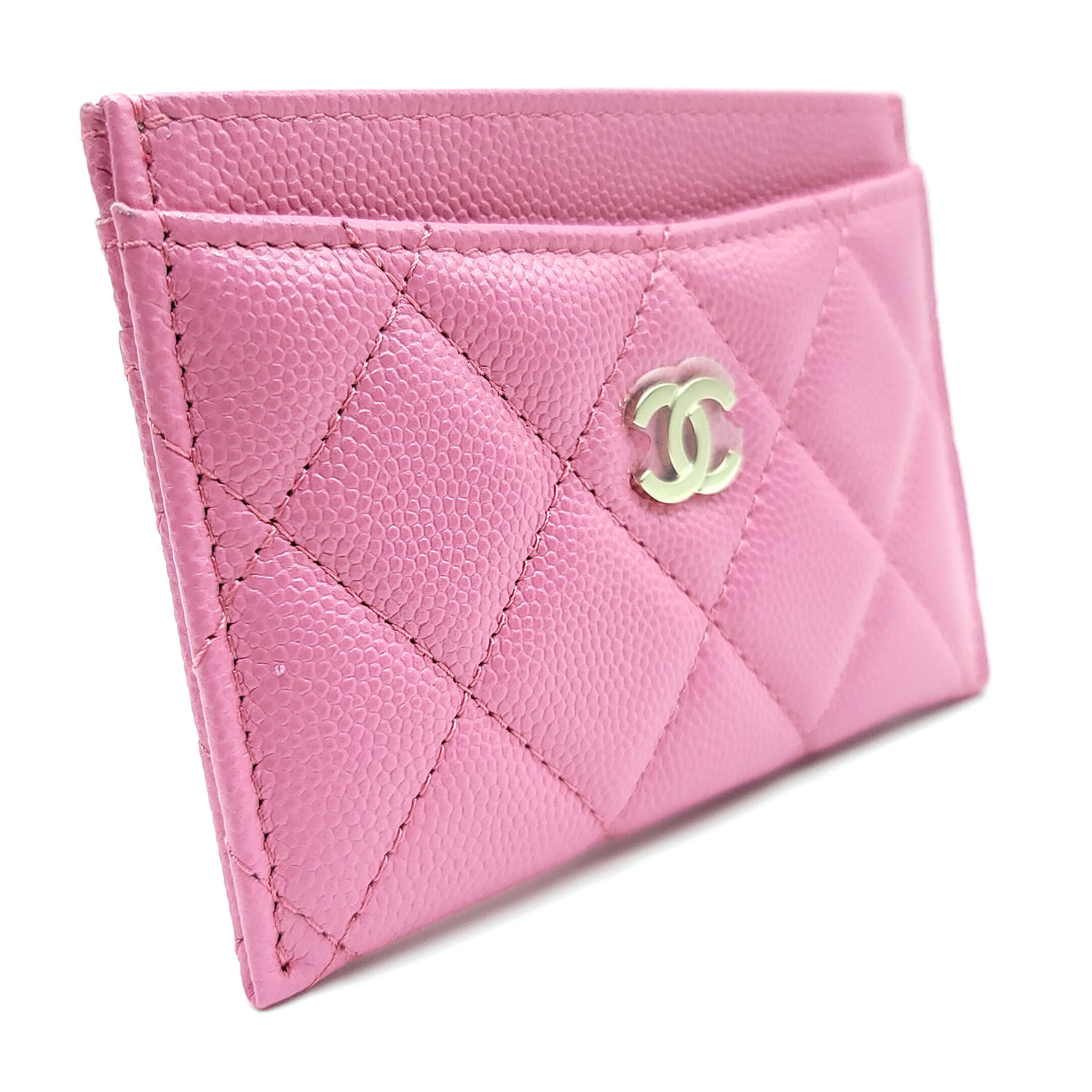 Chanel Card Holder Pink Quilted Caviar