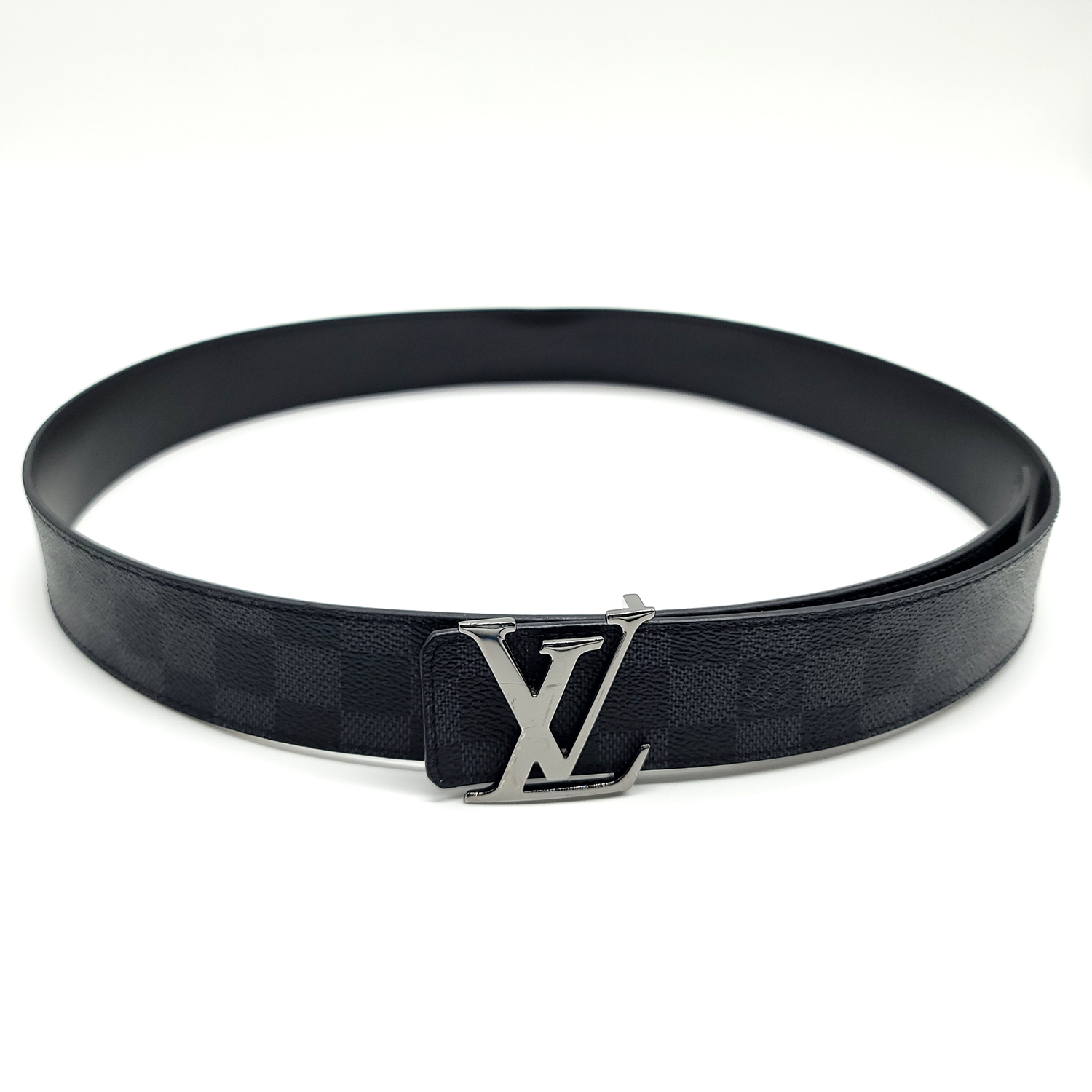 Louis Vuitton LV Initiales 40mm Reversible Belt Graphite Damier Graphite. Size 85 cm