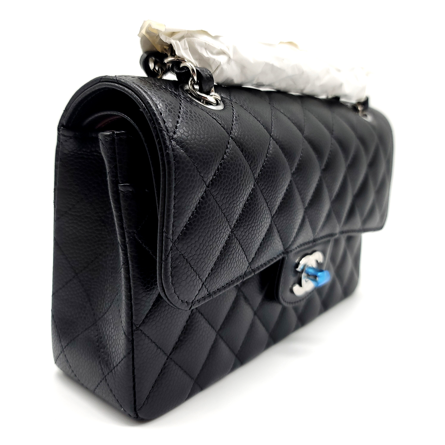 CHANEL Caviar Quilted Small Messenger Flap Black 1250968
