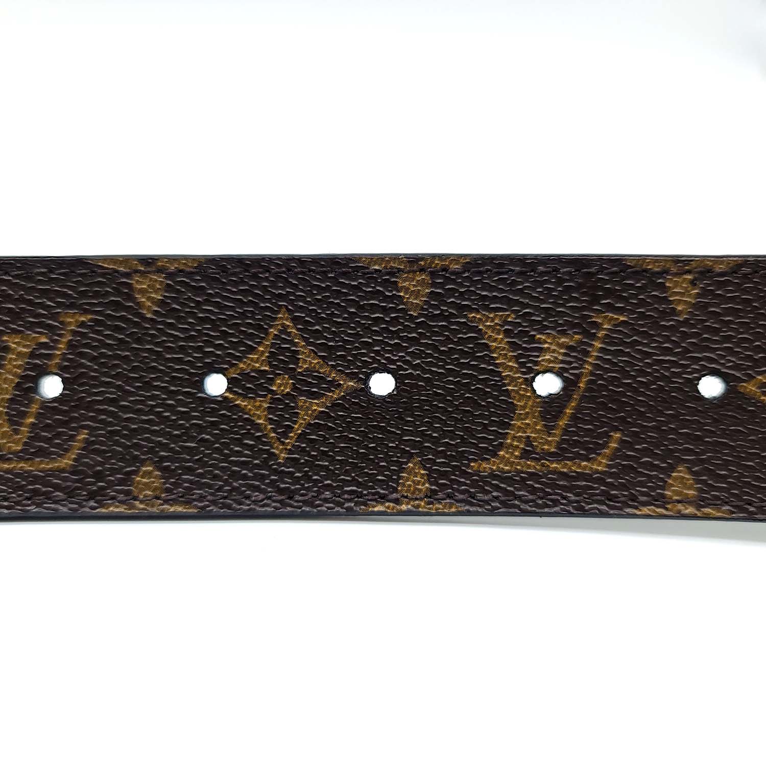Louis Vuitton Brown Reversible Monogram Macassar Belt, Luxury