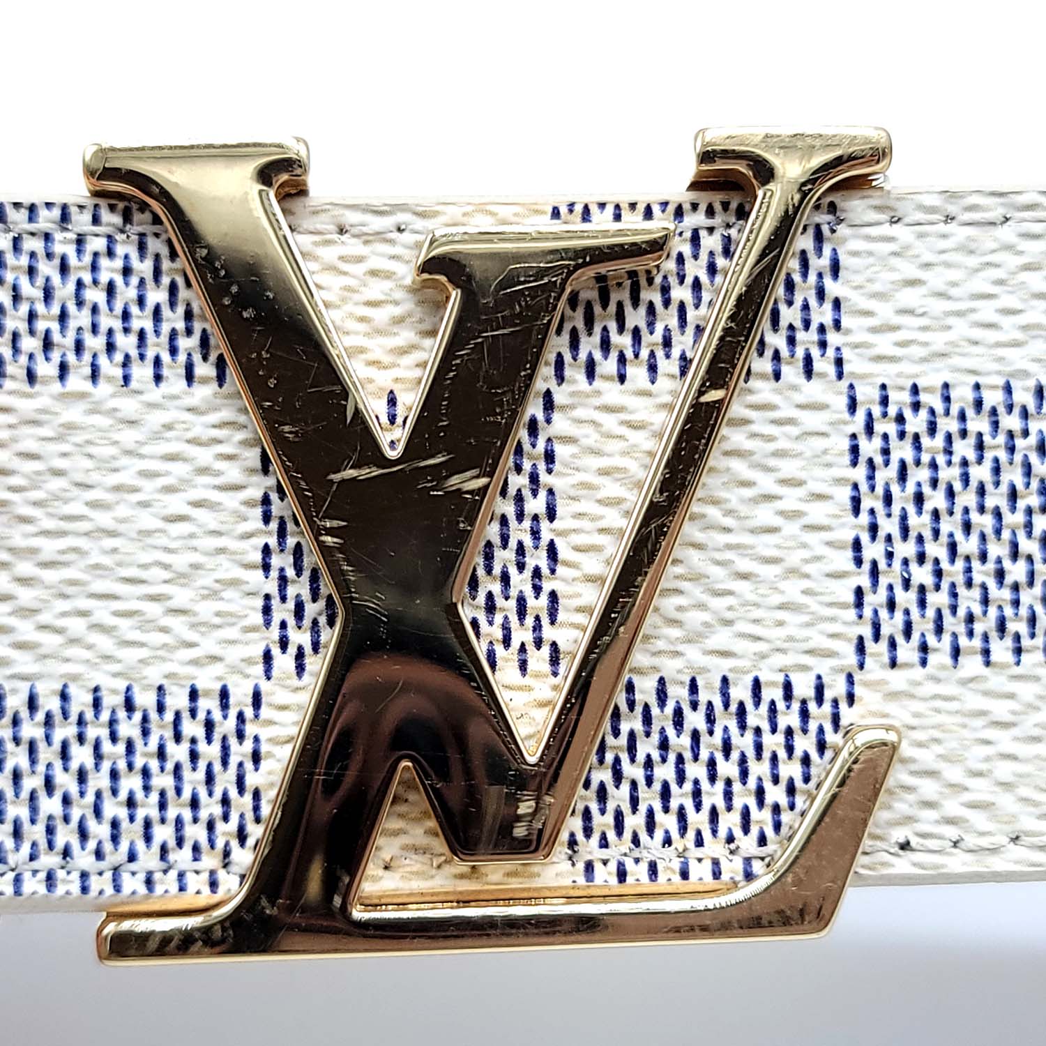 Louis Vuitton LV Initiales Damier Azur Pattern Belt - Blue Belts,  Accessories - LOU809149