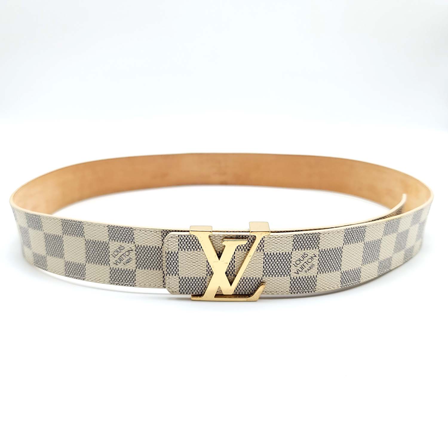Louis+Vuitton+Damier+Azur+Belt+Size+110%2F44+40mm+Buckle+100+