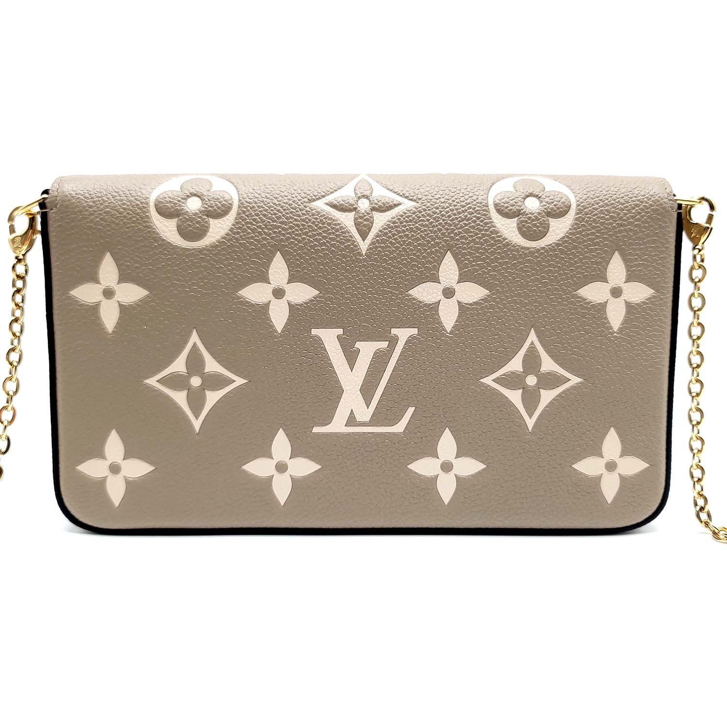 Louis Vuitton Félicie Pochette Monogram Empreinte Leather Dove/Cream NWT