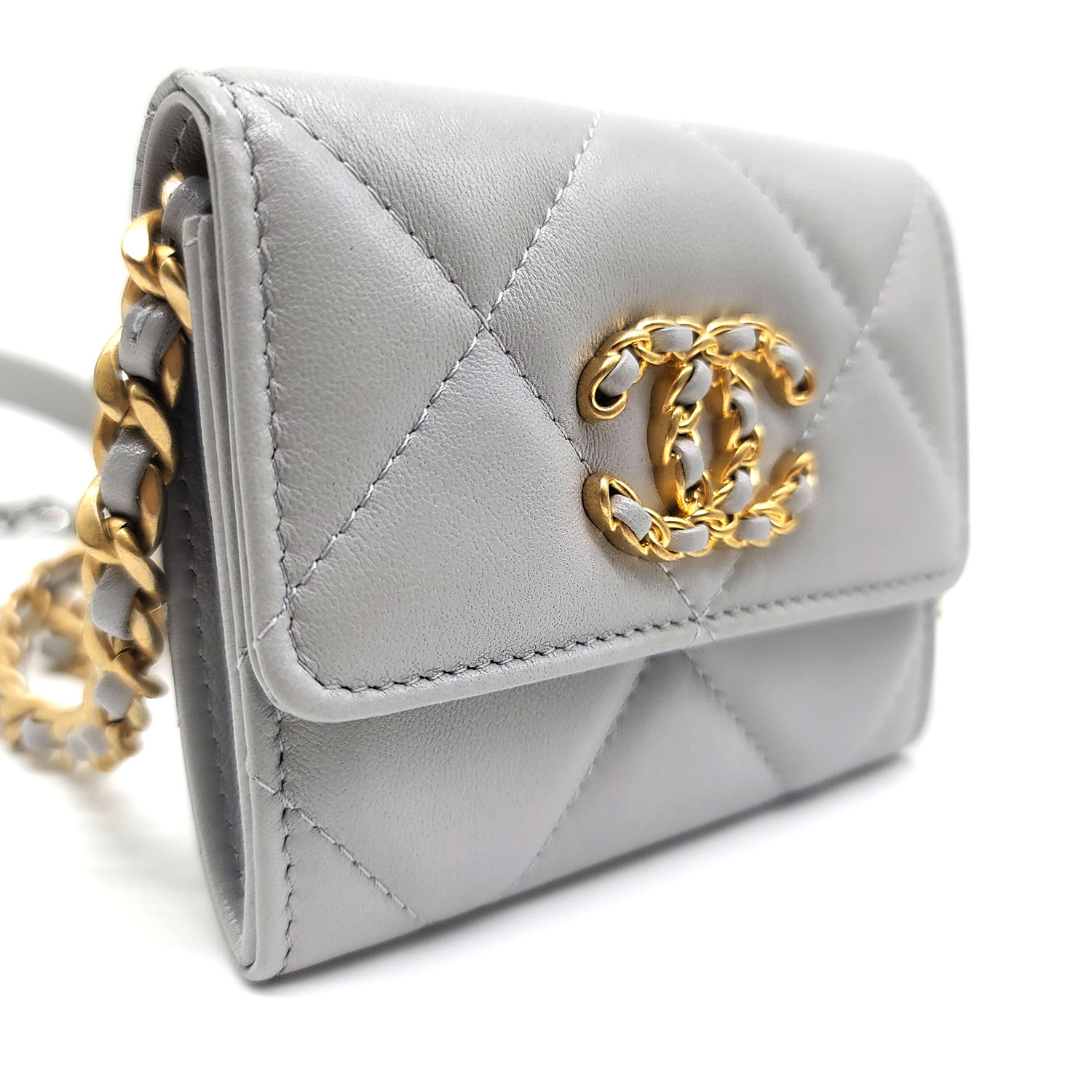 Chanel 19 flap coin purse with chain