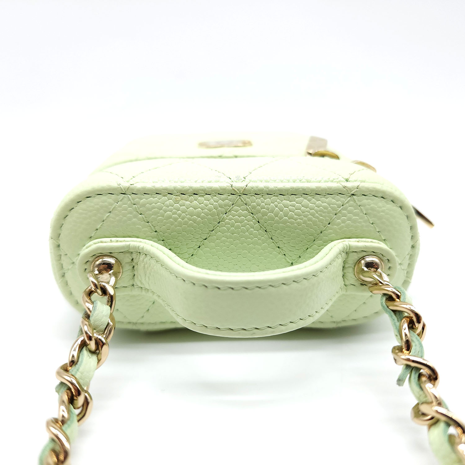 Chanel Quilted Small Handle With Care Vanity Case With Chain Green Cav –  Coco Approved Studio