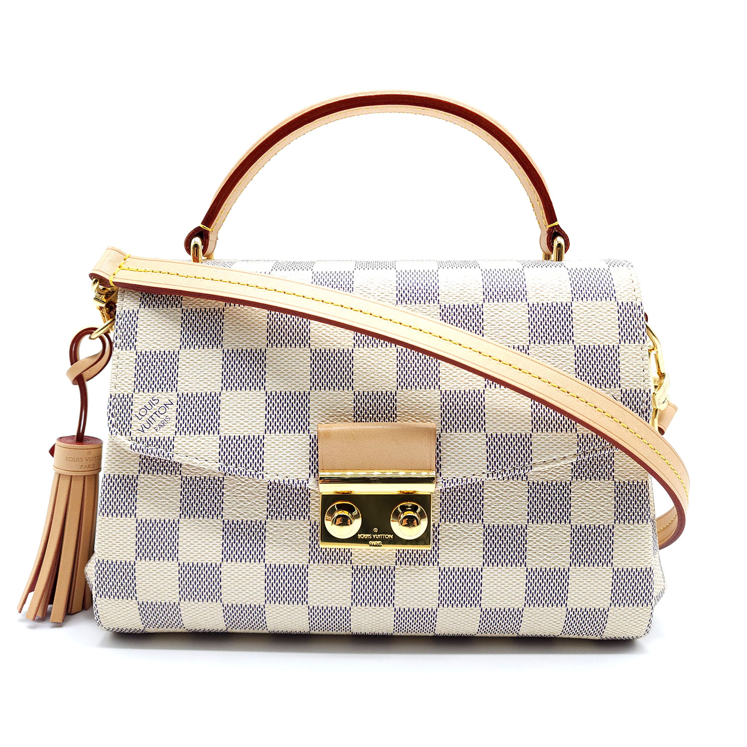 LOUIS VUITTON CROISETTE DAMIER AZUR CANVAS BAG WITH STRAP, Luxury, Bags &  Wallets on Carousell