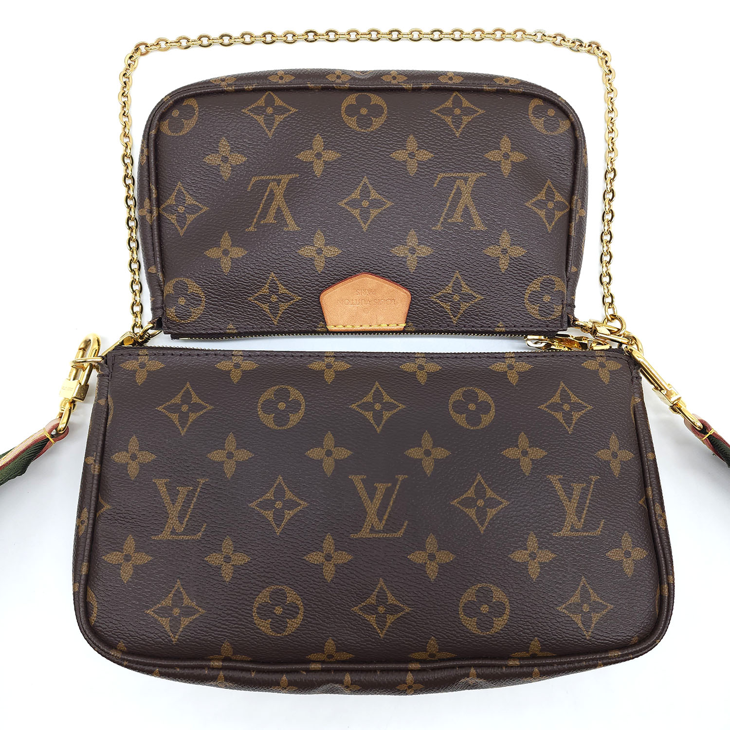 Louis Vuitton Khaki Monogram Multi Pochette Accessories 3 Way 62lz63s