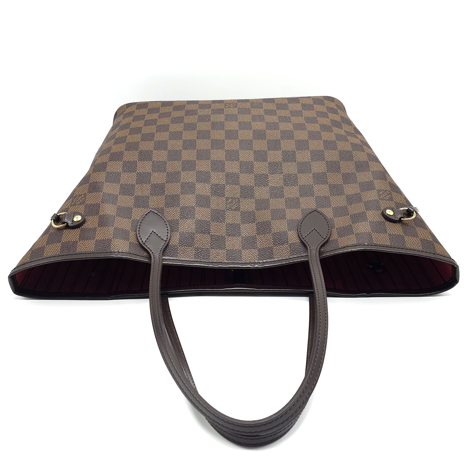 Louis Vuitton Neverfull MM Bag in Damier Ebène with Cherry Red 2016 For  Sale at 1stDibs