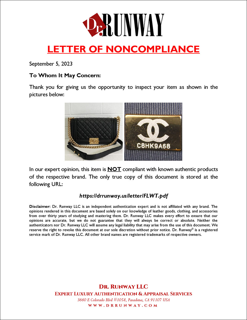 Louis Vuitton/Chanel Authentication service by Real Authentication